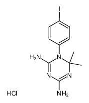 1-(4-iodo-phenyl)-6,6-dimethyl-1,6-dihydro-[1,3,5]triazine-2,4-diyldiamine, hydrochloride结构式