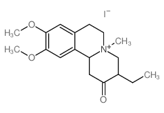 2H-Benzo[a]quinolizinium, 3-ethyl-1,3,4,6,7,11b-hexahydro-9,10-dimethoxy-5-methyl-2-oxo-, iodide Structure