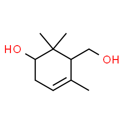 5-Hydroxy-2,6,6-trimethyl-2-cyclohexene-1-methanol结构式