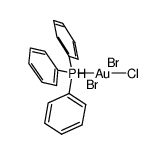 trans-((triphenylphosphine)gold(III)ClBr2)结构式