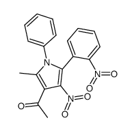 1-phenyl-2-methyl-3-acetyl-4-nitro-5-(2-nitrophenyl)pyrrole结构式