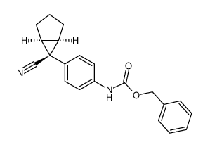 1-benzyloxycarbonylamino-4-[(1α,5α,6β)-(6-cyanobicyclo[3.1.0]hexan-6-yl)]benzene结构式