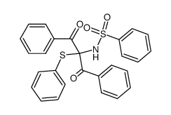 N-(1,3-dioxo-1,3-diphenyl-2-(phenylthio)propan-2-yl)benzenesulfonamide结构式