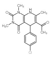 6-ACETYL-5-(4-CHLOROPHENYL)-1,3,7-TRIMETHYL-5,8-DIHYDROPYRIDO[2,3-D]PYRIMIDINE-2,4(1H,3H)-DIONE Structure