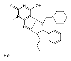 6-butyl-4-methyl-7-phenyl-8-(piperidin-1-ylmethyl)purino[7,8-a]imidazole-1,3-dione,hydrobromide结构式