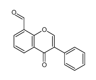 4-oxo-3-phenyl-4H-1-benzopyran-8-carboxaldehyde结构式