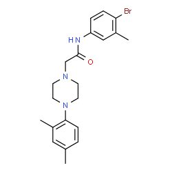 N-(4-BROMO-3-METHYLPHENYL)-2-[4-(2,4-DIMETHYLPHENYL)PIPERAZINO]ACETAMIDE结构式