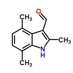 2,4,7-Trimethyl-1H-indole-3-carbaldehyde结构式