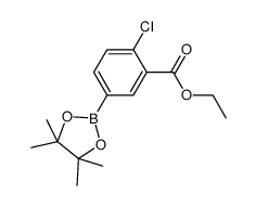 ethyl 2-chloro-5-(4,4,5,5-tetramethyl-1,3,2-dioxaborolan-2-yl)benzoate结构式