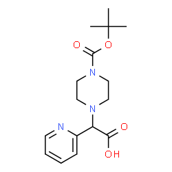 2-(4-BOC-PIPERAZINYL)-2-(2-PYRIDINYL)ACETIC ACID结构式