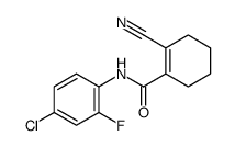 N-(4-chloro-2-fluorophenyl)-2-cyanocyclohexene-1-carboxamide结构式