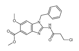 1-Benzyl-2-(3-chloro-propionylamino)-6-methoxy-1H-benzoimidazole-5-carboxylic acid methyl ester Structure