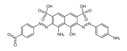 4-amino-6-(4-amino-phenylazo)-5-hydroxy-3-(4-nitro-phenylazo)-naphthalene-2,7-disulfonic acid Structure