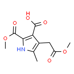 1H-Pyrrole-2,3-dicarboxylic acid,4-(2-methoxy-2-oxoethyl)-5-methyl-,2-methyl ester结构式