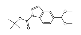 1-(tert-butoxycarbonyl)-5-(dimethoxymethyl)indole结构式