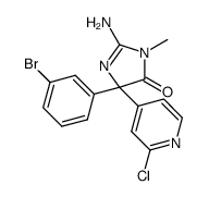 2-amino-4-(3-bromophenyl)-4-(2-chloropyridin-4-yl)-1-methyl-1H-imidazol-5(4H)-one Structure