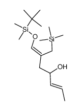 1-(tert-butyldimethylsilanyloxy)-2-trimethylsilanylmethyl-hepta-1,5-dien-4-ol结构式
