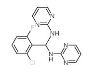 1-(2-chloro-6-fluoro-phenyl)-N,N-dipyrimidin-2-yl-methanediamine structure