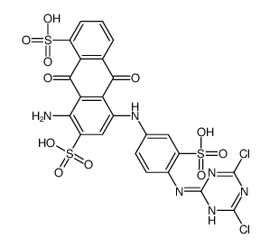 8-amino-5-[[4-[(4,6-dichloro-1,3,5-triazin-2-yl)amino]-3-sulphophenyl]amino]-9,10-dihydro-9,10-dioxoanthracene-1,7-disulphonic acid Structure