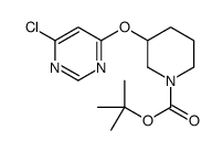 3-[(6-氯-4-嘧啶基)氧基]-1-哌啶甲酸叔丁酯结构式