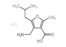 4-Aminomethyl-5-isobutyl-2-methyl-furan-3-carboxylic acid hydrochloride结构式