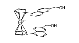 1,1'-bis[6-(hydroxymethyl)-1-naphthyl]ferrocene结构式