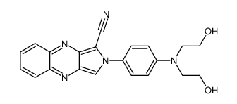 2-{4-[bis-(2-hydroxy-ethyl)-amino]-phenyl}-2H-pyrrolo[3,4-b]quinoxaline-1-carbonitrile Structure