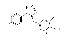 4-[[5-(4-bromophenyl)tetrazol-1-yl]methyl]-2,6-dimethylphenol结构式