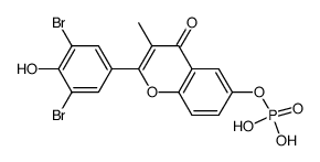3',5'-Dibromo-6,4'-dihydroxy-3-methylflavone 6-phosphate Structure