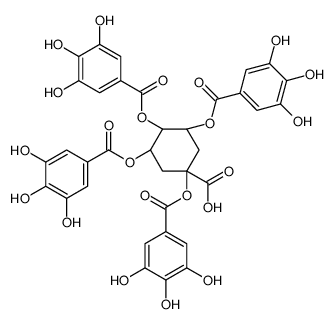 (3R,5R)-1,3,4,5-tetrakis[(3,4,5-trihydroxybenzoyl)oxy]cyclohexane-1-carboxylic acid Structure