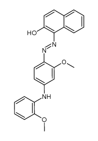 (E)-1-((2-methoxy-4-((2-methoxyphenyl)amino)phenyl)diazenyl)naphthalen-2-ol结构式