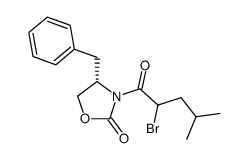 (4S)-3-(2-bromo-4-methyl-1-oxopentyl)-4-(phenylmethyl)-2-oxazolidinone结构式