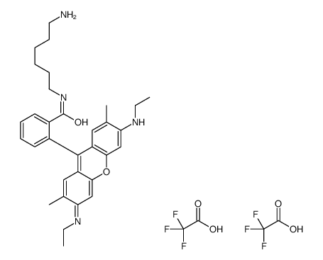 N-(6-Aminohexyl)rhodamine 6G-amide bis(trifluoroacetate)结构式
