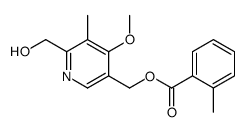 6-Hydroxymethyl-4-methoxy-5-methyl-3-pyridylmethanol o-Toluate结构式