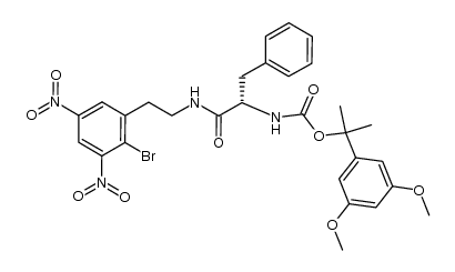 2-(3,5-dimethoxyphenyl)propan-2-yl (S)-1-(2-bromo-3,5-dinitrophenethylcarbamoyl)-2-phenylethylcarbamate Structure