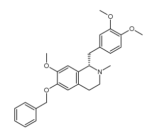 (S)-(+)-1-(3',4'-dimethoxybenzyl)-6-benzyloxy-7-methoxy-2-methyl-1,2,3,4-tetrahydro-isoquinoline结构式