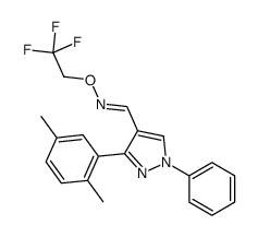 (E)-1-[3-(2,5-dimethylphenyl)-1-phenylpyrazol-4-yl]-N-(2,2,2-trifluoroethoxy)methanimine结构式