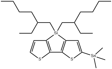 4H-Silolo[3,2-b:4,5-b']dithiophene, 4,4-bis(2-ethylhexyl)-2-(trimethylstannyl)- structure