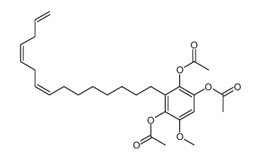 1,2,4-triacetoxy-5-methoxy-3(8'Z,11'Z)-pentadeca-8',11',14'-trienylbenzene结构式
