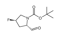 (2S,4R)-4-氟-2-甲酰基吡咯烷-1-羧酸叔丁酯结构式