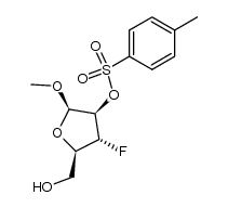 methyl 2-O-tosyl-3-fluorodeoxy-β-D-arabinofuranoside结构式