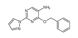 4-(benzyloxy)-2-(1H-pyrazol-1-yl)pyrimidin-5-amine Structure