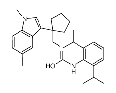 N(sup 1)-(2,6-Diisopropylphenyl)-N(sup 2)-(1-(1,5-dimethyl-3-indolyl)c yclopentylmethyl)urea结构式