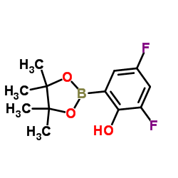 3,5-Difluoro-2-hydroxyphenylboronic acid pinacol ester结构式