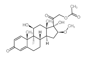 Pregna-1,4-diene-3,20-dione,9-fluoro-11b,17,21-trihydroxy-16b-methoxy-, 21-acetate (7CI,8CI)结构式