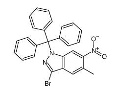 3-Bromo-5-Methyl-6-Nitro-1-Trityl-1H-Indazole结构式