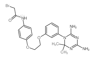 Acetamide,2-bromo-N-[4-[2-[3-(4,6-diamino-2,2-dimethyl-1,3,5-triazin-1(2H)-yl)phenoxy]ethoxy]phenyl]-,hydrochloride (1:1) picture