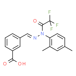 -3-((2-(2,4-dimethylphenyl)-2-(2,2,2-trifluoroacetyl)hydrazono)methyl)benzoic acid picture