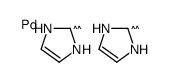 bis(1,3-dihydroimidazol-2-ylidene)palladium Structure
