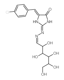 D-Glucose,(2E)-[(4Z)-4-[(4-chlorophenyl)methylene]-4,5-dihydro-5-oxo-1H-imidazol-2-yl]hydrazone,(1E)- (9CI) structure